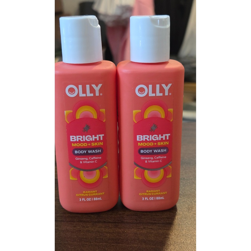 Olly Bright Mood + Skin Body Wash 3oz Set of 2 Radiant Citrus Currant Vitamin C